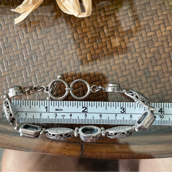 Sterling Silver Blue Topaz Bracelet - Picture 5 of 6